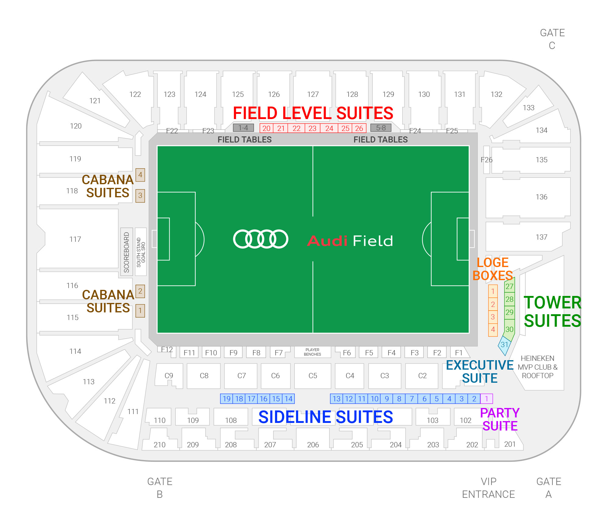 Audi Field Suite Map and Seating Chart